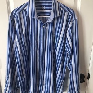 Men’s blue striped button down